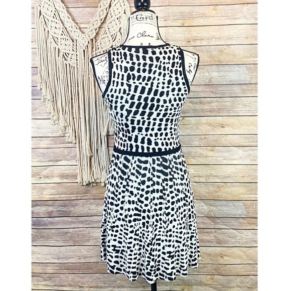 Revolve | Trina Turk ‘Huxley’ Black Crocodile Print Knit Fit & Flare Midi Dress - Picture 6 of 10